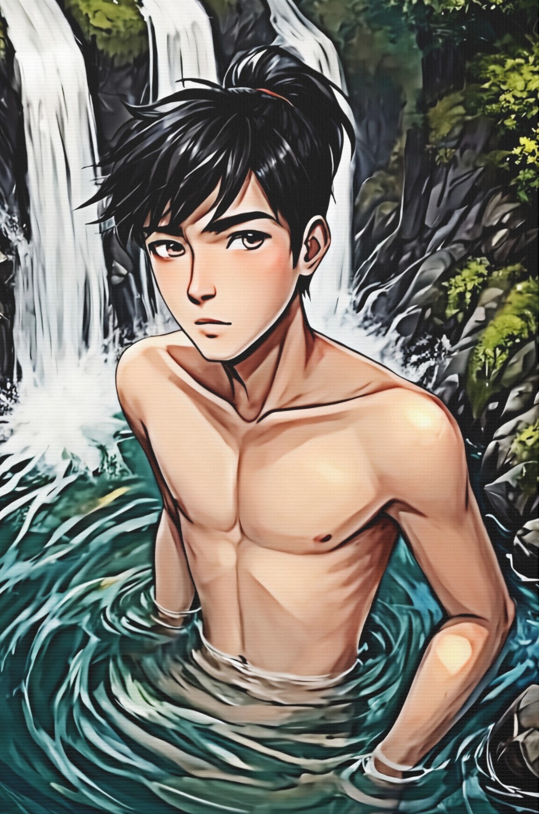 bathing shirtless cdrama hero